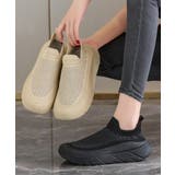 厚底メッシュスリッポンスニーカー軽量通気 | Miniministore | 詳細画像1