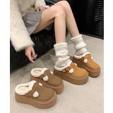 ボア厚底モカシンレディースサボサンダル冬 | Miniministore | 詳細画像15 