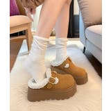 ボア厚底モカシンレディースサボサンダル冬 | Miniministore | 詳細画像3 