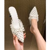 ドット柄ミュールパンプスポインテッドトゥ | Miniministore | 詳細画像12 