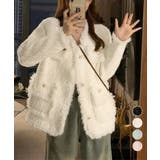 ツイード風ニットジャケットレディース上品 | Miniministore | 詳細画像1 