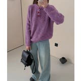 ハートボタンニットトップス ハーフボタン | Miniministore | 詳細画像7 