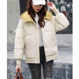 配色フード付き中綿ジャケットレディース冬 | Miniministore | 詳細画像2