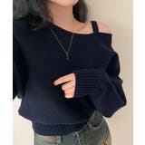 オフショルダーニットトップス肩見せ秋冬服 | Miniministore | 詳細画像7 