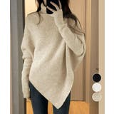 ハイネックニットセーター 不規則デザイン | Miniministore | 詳細画像1 