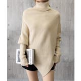 ハイネックニットセーター 不規則デザイン | Miniministore | 詳細画像21 