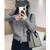 ダブルジップリブニットカーディガン韓国風 | Miniministore | 詳細画像2 