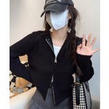 ダブルジップリブニットカーディガン韓国風 | Miniministore | 詳細画像7 