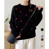 クルーネックハート柄ニットセーター韓国風 | Miniministore | 詳細画像1 