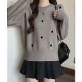 クルーネックハート柄ニットセーター韓国風 | Miniministore | 詳細画像4 