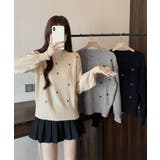 クルーネックハート柄ニットセーター韓国風 | Miniministore | 詳細画像8 
