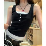 カップ付きタンクトップ重ね着風ブラトップ | Miniministore | 詳細画像4 