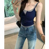 カップ付きレイヤード風タンクトップ韓国風 | Miniministore | 詳細画像4