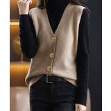 Vネックニットベストレディースニットジレ | Miniministore | 詳細画像2