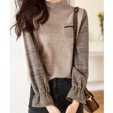チェック柄ドッキングニットレディース秋服 | Miniministore | 詳細画像2