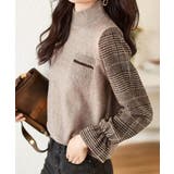 チェック柄ドッキングニットレディース秋服 | Miniministore | 詳細画像3