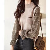 チェック柄ドッキングニットレディース秋服 | Miniministore | 詳細画像4