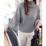 韓国風リブニットトップスハイネックニット | Miniministore | 詳細画像1 