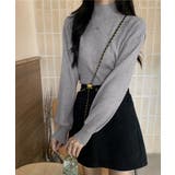 韓国風リブニットトップスハイネックニット | Miniministore | 詳細画像4 