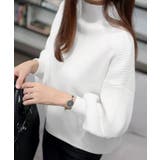 韓国風リブニットトップスハイネックニット | Miniministore | 詳細画像9 