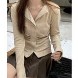 オープンカラーフロントギャザートップス | Miniministore | 詳細画像12 