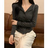 オープンカラーフロントギャザートップス | Miniministore | 詳細画像17 