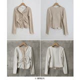 オープンカラーフロントギャザートップス | Miniministore | 詳細画像26 