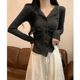 オープンカラーフロントギャザートップス | Miniministore | 詳細画像8 