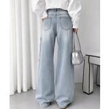 レースダメージデニムパンツ ワイドパンツ | Miniministore | 詳細画像4