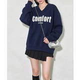 Vネックロゴプリント裏起毛スウェット長袖 | Miniministore | 詳細画像13