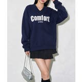 Vネックロゴプリント裏起毛スウェット長袖 | Miniministore | 詳細画像14