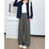 チェック柄ワイドパンツハイウエスト 秋冬 | Miniministore | 詳細画像12