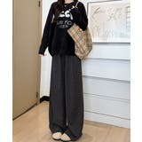 チェック柄ワイドパンツハイウエスト 秋冬 | Miniministore | 詳細画像20