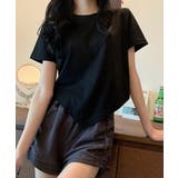 ブラック | レディース アシンメトリー Tシャツ | Miniministore