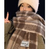 ブラウン | あったか防寒シャギーニットマフラーフリンジストール秋冬小顔見えワイドマフラー大人… | SUNSHINE CLOSET