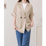 ベージュ | 麻調半袖テーラードジャケットレディース夏 | Miniministore