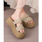 アイボリー(ドット柄) | レディース クロスストラップ コンフォートサンダル | SUNSHINE CLOSET