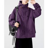パープル | ユニセックスルーズマウンテンパーカー長袖 | AsaAura