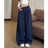 ネイビー | スウェットパンツハイウエストワイドパンツ | Miniministore