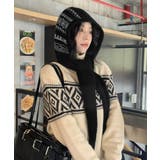 ブラック | 北欧風ニットバラクラバフードマフラー防寒 | Miniministore
