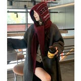 ワインレッド | 北欧風ニットバラクラバフードマフラー防寒 | Miniministore