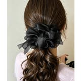 ブラック | 大人可愛い シフォンシュシュ おしゃれヘアアクセサリー | SUNSHINE CLOSET
