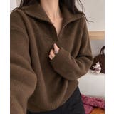 ブラウン | ゆったり無地セーター長袖ニットプルオーバー大人カジュアルきれいめニットトップスレ… | SUNSHINE CLOSET