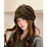 ブラウン | 秋冬レトロキャップレディース ヴィンテージ調ギャザーハット 大人カジュアル | SUNSHINE CLOSET