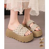 厚底サンダル ドット柄ミュールサンダル夏 | Miniministore | 詳細画像1 