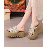 厚底サンダル ドット柄ミュールサンダル夏 | Miniministore | 詳細画像3 