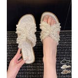 パールミュールサンダル韓国風バレエコア靴 | Miniministore | 詳細画像1