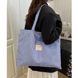 配色ストライプトートバッグ大容量韓国風鞄 | Miniministore | 詳細画像8