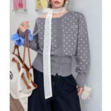 ドット柄ワンショル長袖ニットカーディガン | Miniministore | 詳細画像13