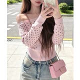 ドット柄ワンショル長袖ニットカーディガン | Miniministore | 詳細画像6